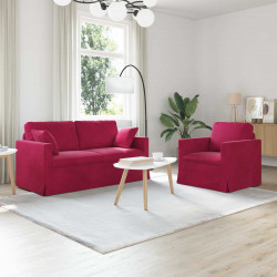 Zestaw Sof 2 pcs Czerwone wino 158 x 78 x 80 cm Aksamit
