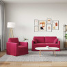 Zestaw Sof 2 pcs Czerwone wino 158 x 78 x 80 cm Aksamit