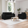 Zestaw Sof 2 pcs Czarny 158 x 78 x 80 cm Aksamit