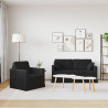 Zestaw Sof 2 pcs Czarny 158 x 78 x 80 cm Aksamit
