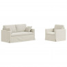 Zestaw Sof 2 pcs Kremowy 158 x 78 x 80 cm Aksamit