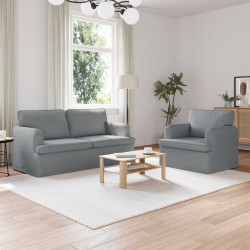 Zestaw Sof 2 pcs Jasnoszary 162 x 80 x 85 cm tkanina