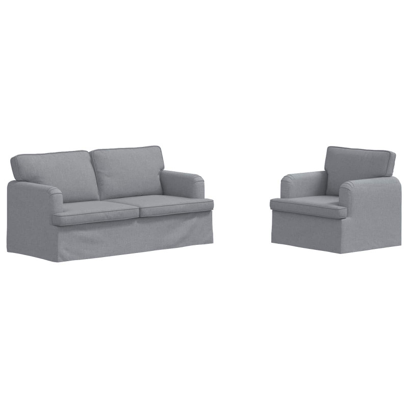 Zestaw Sof 2 pcs Jasnoszary 162 x 80 x 85 cm tkanina