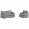 Zestaw Sof 2 pcs Jasnoszary 162 x 80 x 85 cm tkanina