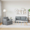 Zestaw Sof 2 pcs Jasnoszary 162 x 80 x 85 cm tkanina