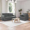 Zestaw Sof 2 pcs Ciemnoszary 162 x 80 x 85 cm tkanina