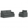 Zestaw Sof 2 pcs Ciemnoszary 162 x 80 x 85 cm tkanina