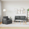 Zestaw Sof 2 pcs Ciemnoszary 162 x 80 x 85 cm tkanina
