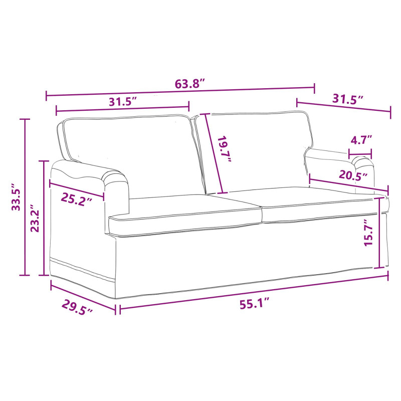 Zestaw Sof 2 pcs Ciemnoszary 162 x 80 x 85 cm tkanina
