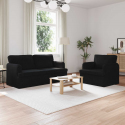 Zestaw Sof 2 pcs Czarny 162 x 80 x 85 cm tkanina