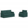 Zestaw Sof 2 pcs Ciemna zieleń 162 x 80 x 85 cm tkanina