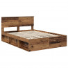 Ramka łóżka Stare drewno 140 x 200 cm Materiał drewnopochodny