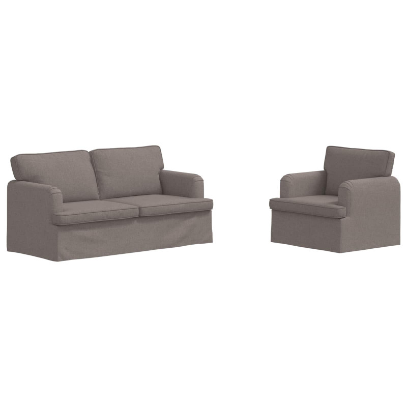 Zestaw Sof 2 pcs Ciemnoszary 162 x 80 x 85 cm tkanina