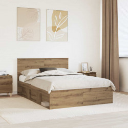 Ramka łóżka Z zagłówkiem Dąb rzemieślniczy 140 x 200 cm