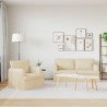 Zestaw Sof 2 pcs Kremowy 162 x 80 x 85 cm tkanina