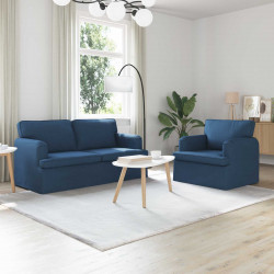 Zestaw Sof 2 pcs Niebieski 162 x 80 x 85 cm tkanina