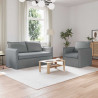 Zestaw Sof 2 pcs Jasnoszary 196 x 82 x 85 cm tkanina