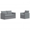 Zestaw Sof 2 pcs Jasnoszary 196 x 82 x 85 cm tkanina