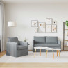 Zestaw Sof 2 pcs Jasnoszary 196 x 82 x 85 cm tkanina