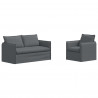 Zestaw Sof 2 pcs Ciemnoszary 196 x 82 x 85 cm tkanina