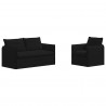 Zestaw Sof 2 pcs Czarny 196 x 82 x 85 cm tkanina