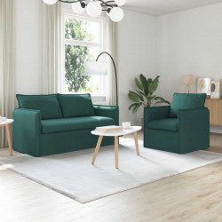 Zestaw Sof 2 pcs Ciemna zieleń 196 x 82 x 85 cm tkanina