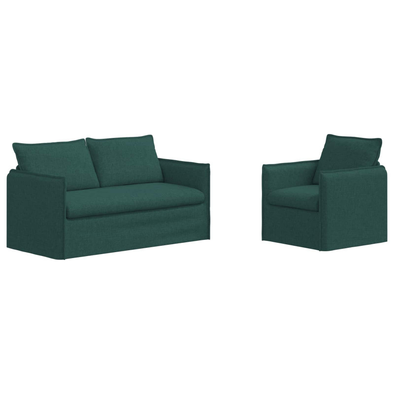 Zestaw Sof 2 pcs Ciemna zieleń 196 x 82 x 85 cm tkanina