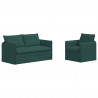 Zestaw Sof 2 pcs Ciemna zieleń 196 x 82 x 85 cm tkanina