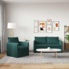 Zestaw Sof 2 pcs Ciemna zieleń 196 x 82 x 85 cm tkanina