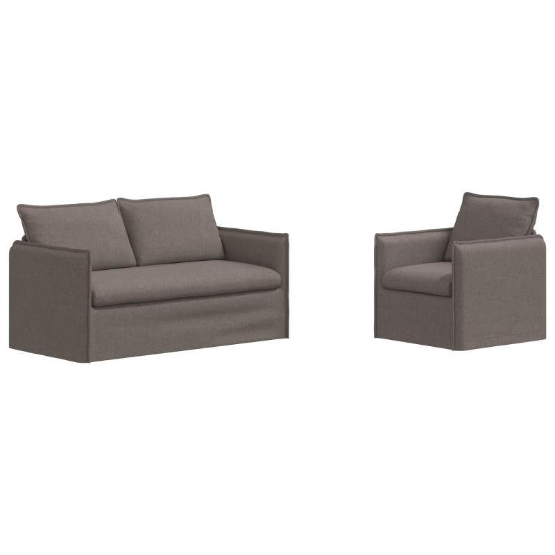 Zestaw Sof 2 pcs Ciemnoszary 196 x 82 x 85 cm tkanina