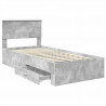 Ramka łóżka Betonowy szary 90 x 200 cm Materiał drewnopochodny