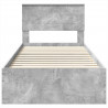 Ramka łóżka Betonowy szary 90 x 200 cm Materiał drewnopochodny