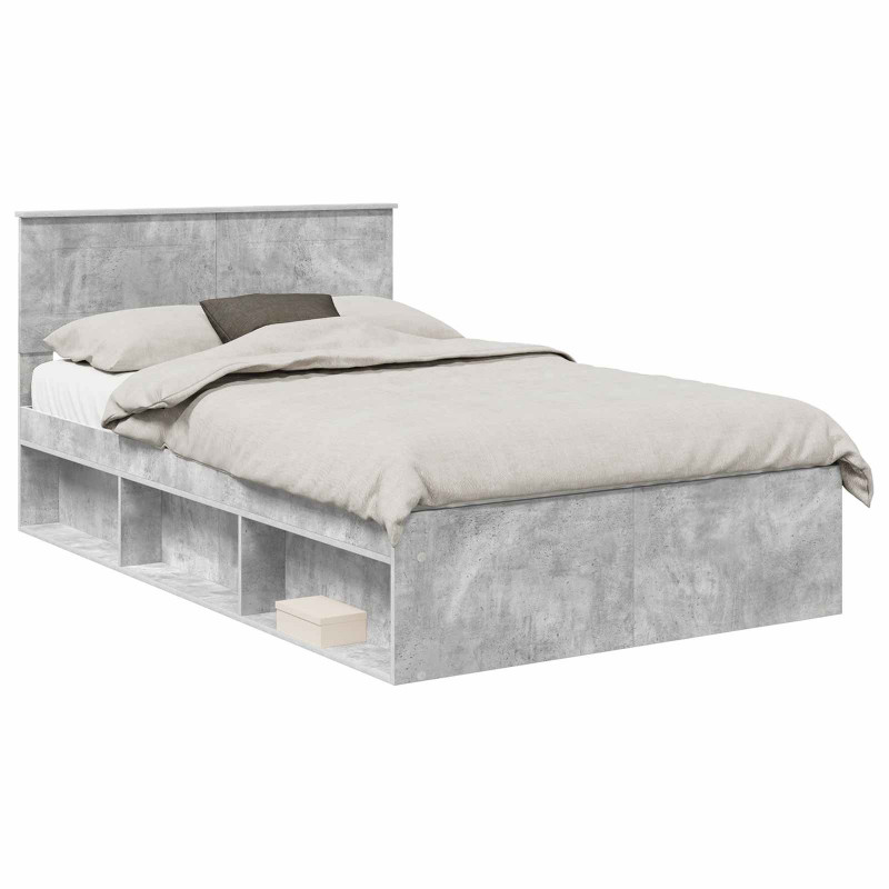 Ramka łóżka Betonowy 120 x 190 cm Materiał drewnopochodny