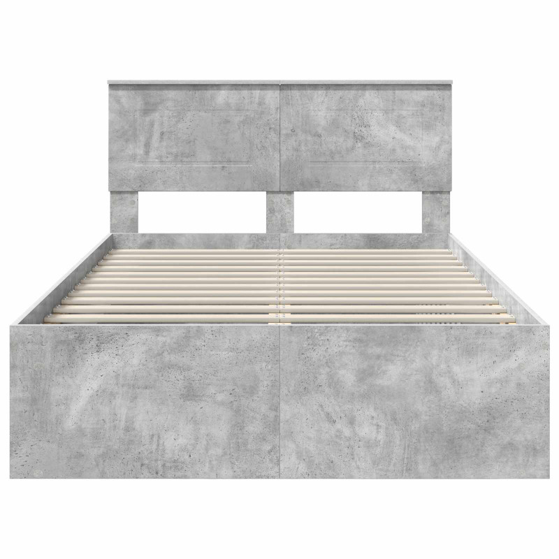 Ramka łóżka Betonowy 120 x 190 cm Materiał drewnopochodny