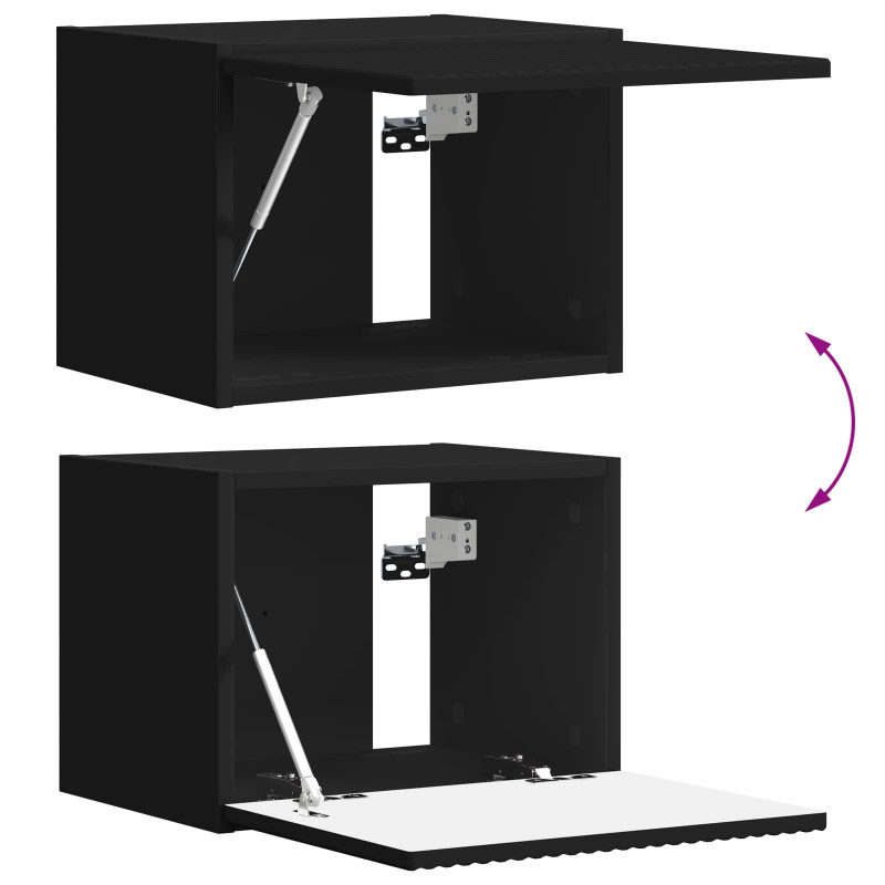 Zestaw szafki pod telewizor na ścianę 4 pcs Czarny