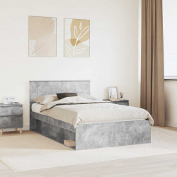 Ramka łóżka Betonowy 120 x 200 cm Materiał drewnopochodny