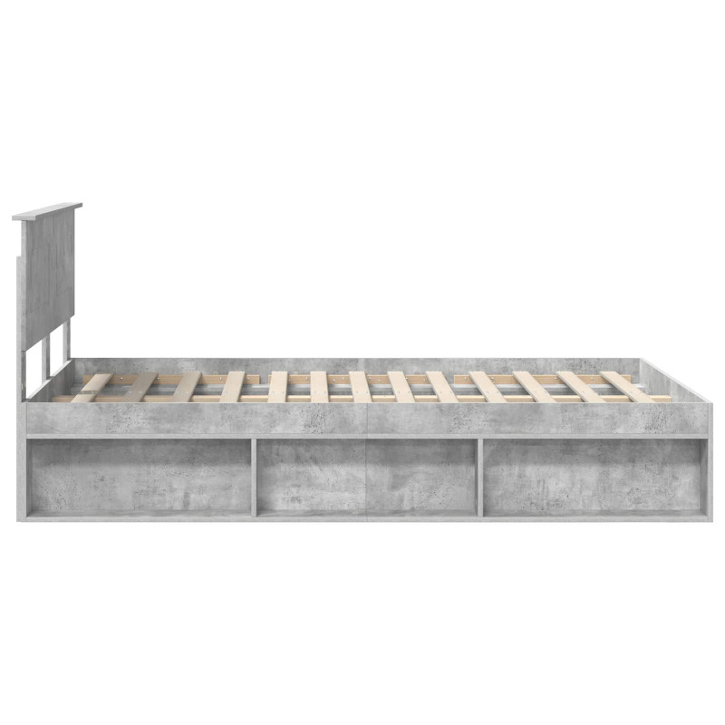 Ramka łóżka Betonowy 120 x 200 cm Materiał drewnopochodny