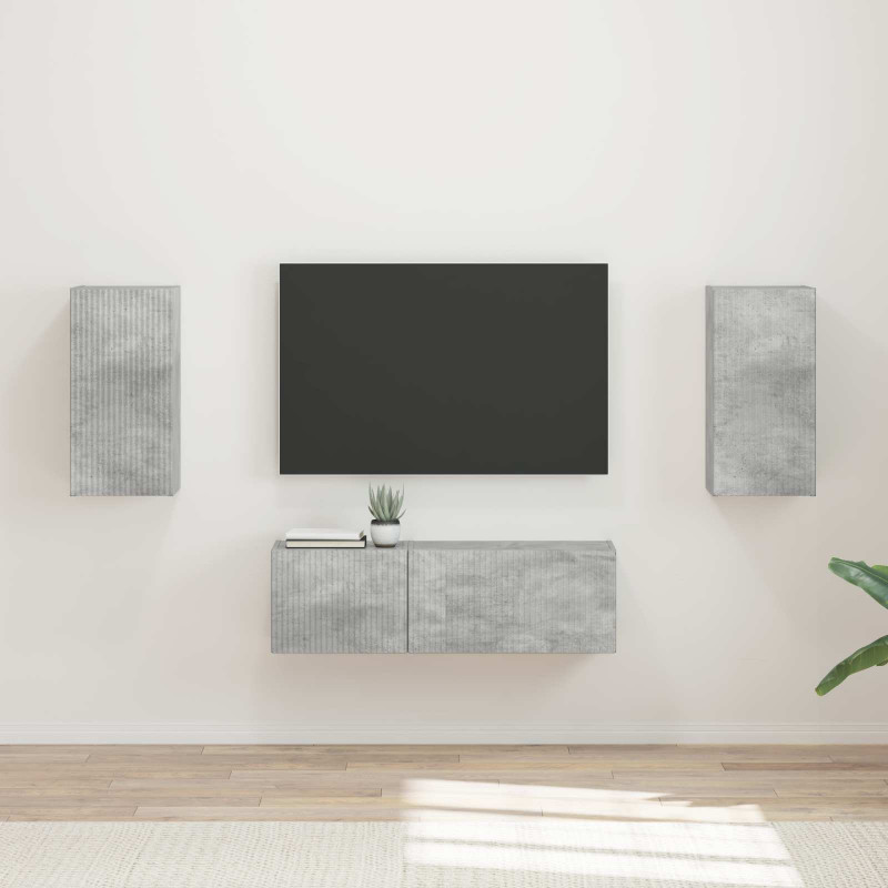 Zestaw szafki pod telewizor na ścianę 4 pcs Betonowy szary