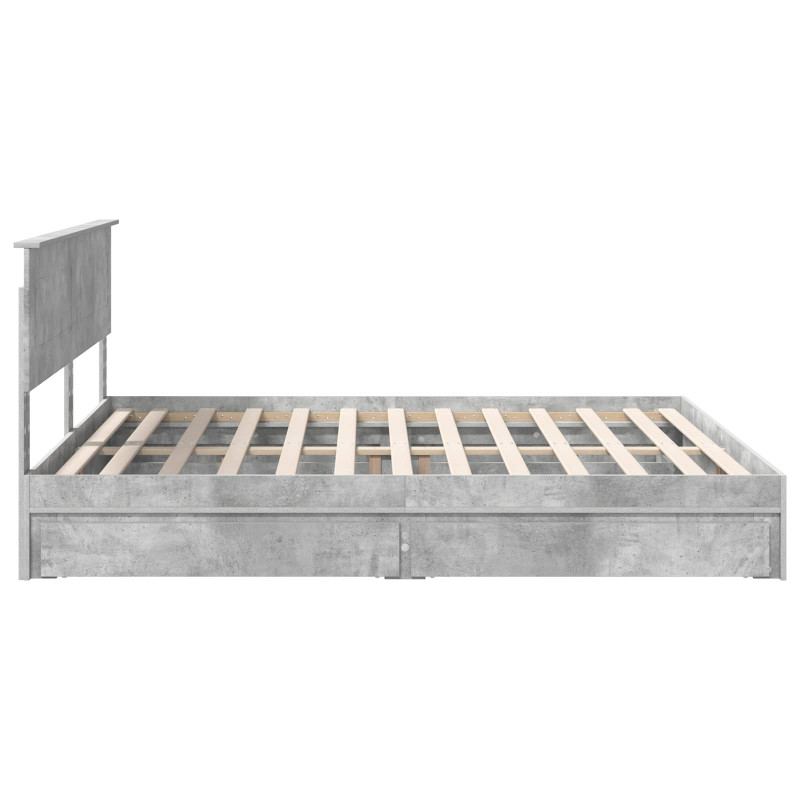 Łóżko z miejscem do przechowywania Betonowy szary 200 x 200 cm