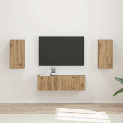 Zestaw szafki pod telewizor na ścianę 4 pcs Dąb rzemieślniczy