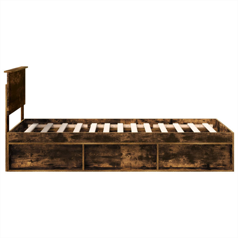 Ramka łóżka Dąb wędzony 100 x 200 cm Materiał drewnopochodny