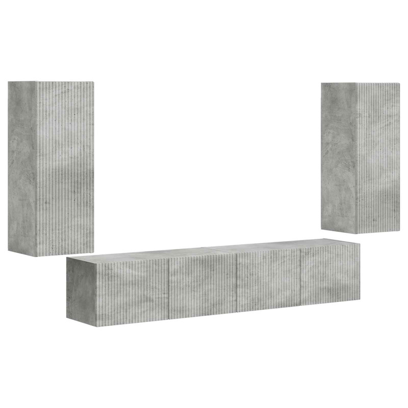 Zestaw szafki pod telewizor na ścianę 4 pcs Betonowy szary