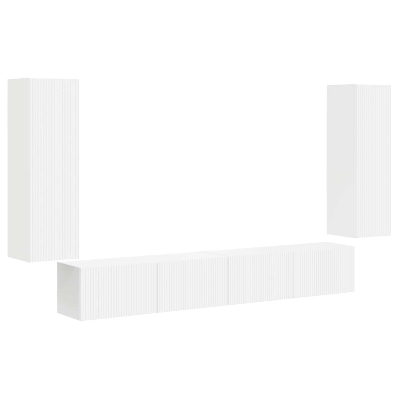 Zestaw szafki pod telewizor na ścianę 4 pcs Biały