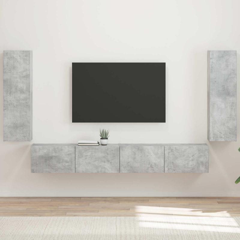 Zestaw szafki pod telewizor na ścianę 4 pcs Betonowy szary