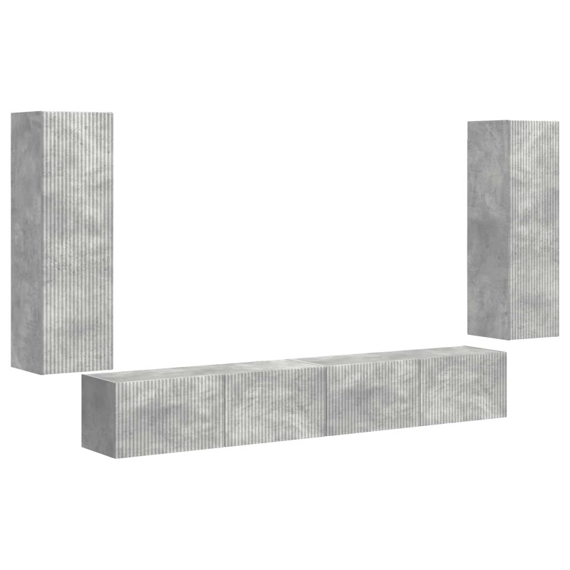 Zestaw szafki pod telewizor na ścianę 4 pcs Betonowy szary
