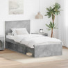 Ramka łóżka Betonowy 90 x 200 cm Materiał drewnopochodny