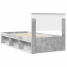 Ramka łóżka Betonowy 90 x 200 cm Materiał drewnopochodny