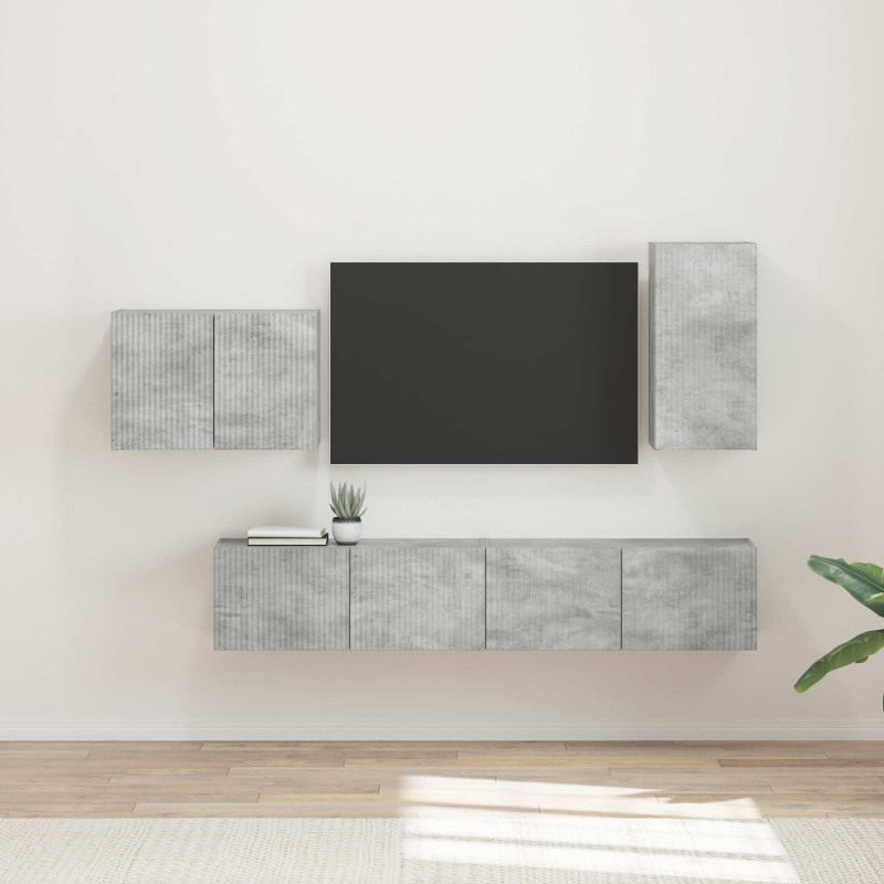 Zestaw szafki pod telewizor na ścianę 4 pcs Betonowy szary