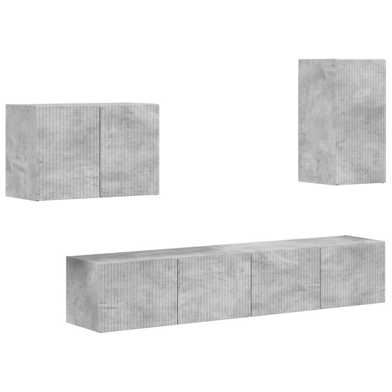 Zestaw szafki pod telewizor na ścianę 4 pcs Betonowy szary