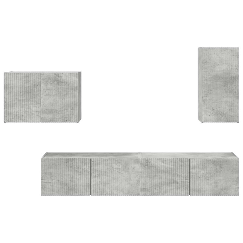 Zestaw szafki pod telewizor na ścianę 4 pcs Betonowy szary